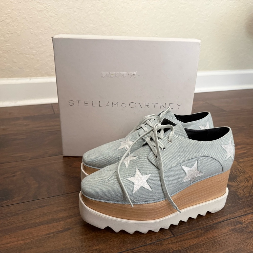 Stella McCartney Light Denim Elyse Platform Shoes